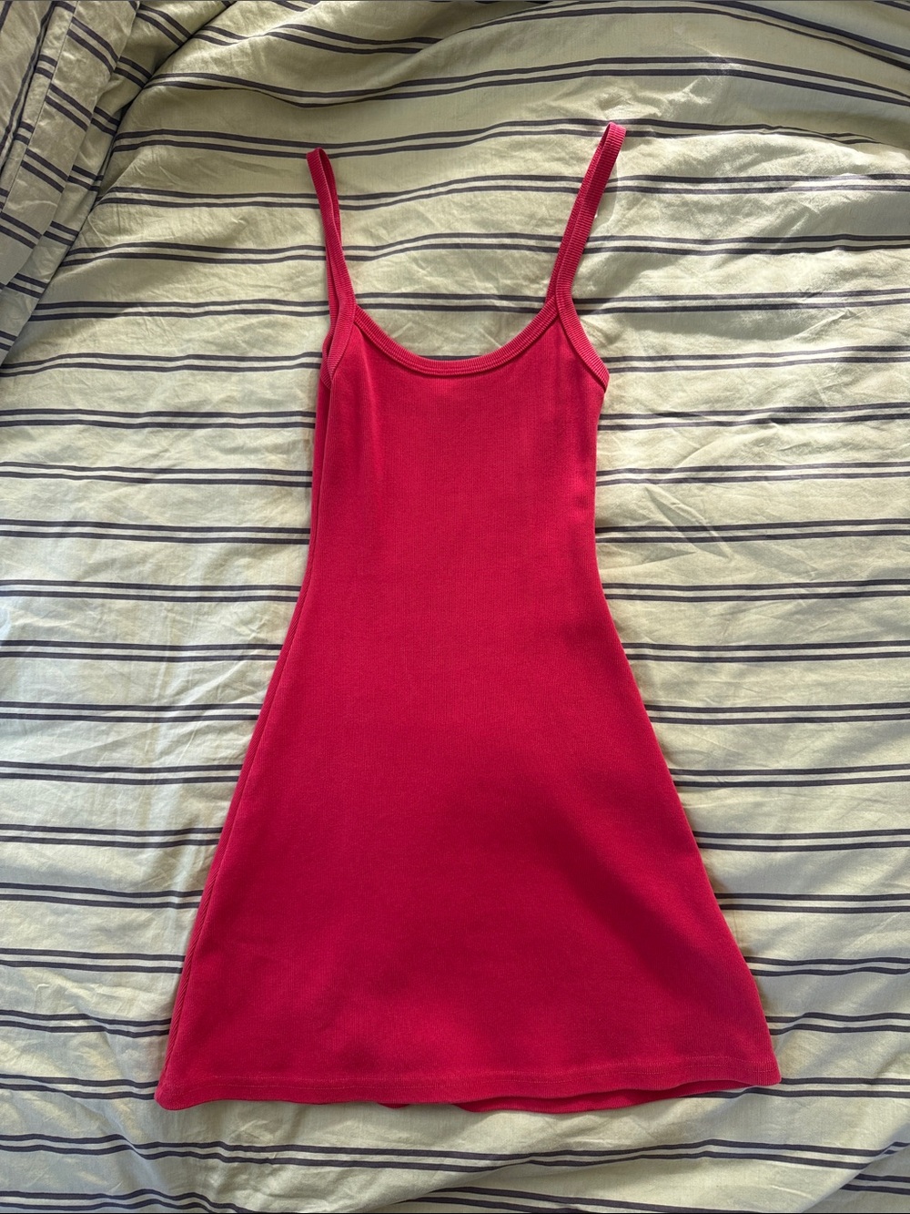 Los Angeles Apparel red Ribbed Mini Dress